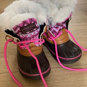 London Fog toddler girls fur winter boots! Excellent condition!